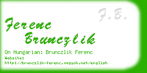 ferenc brunczlik business card